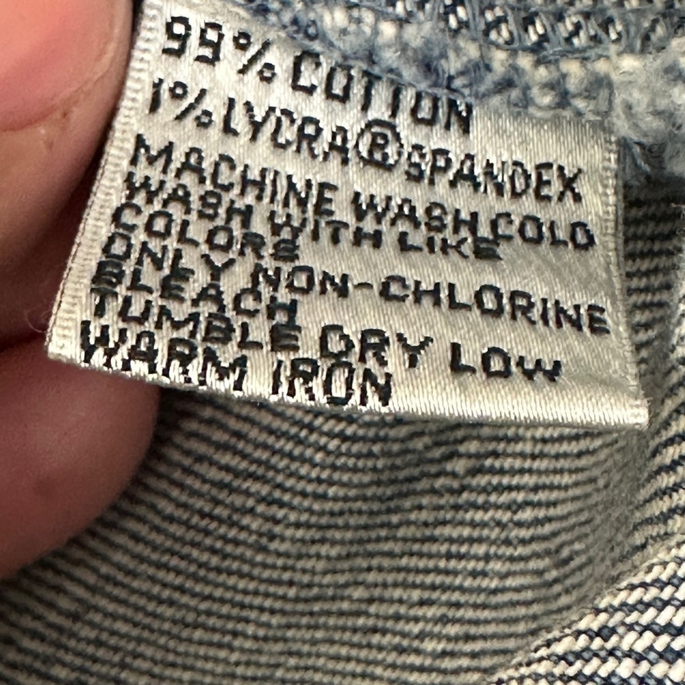 Talbots Denim Military Jacket Sz 6 | Stretch Jean Coat Y2K Indie Vibes - Picture 6 of 7